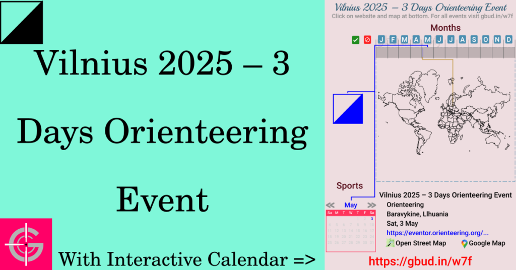 Sport event in 2025, Vilnius 2025 – 3 Days Orienteering Event