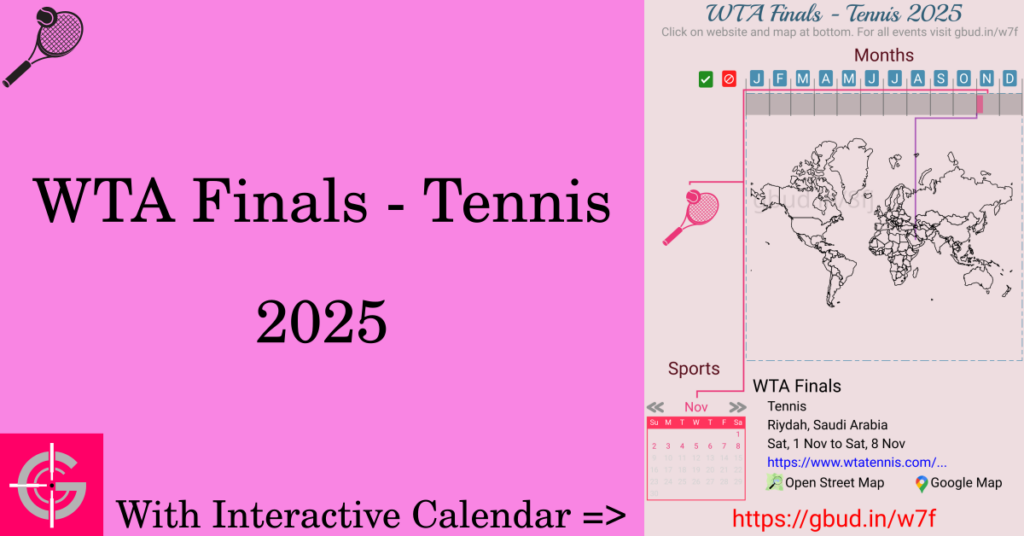 Sport event in 2025, WTA Finals - Tennis 2025