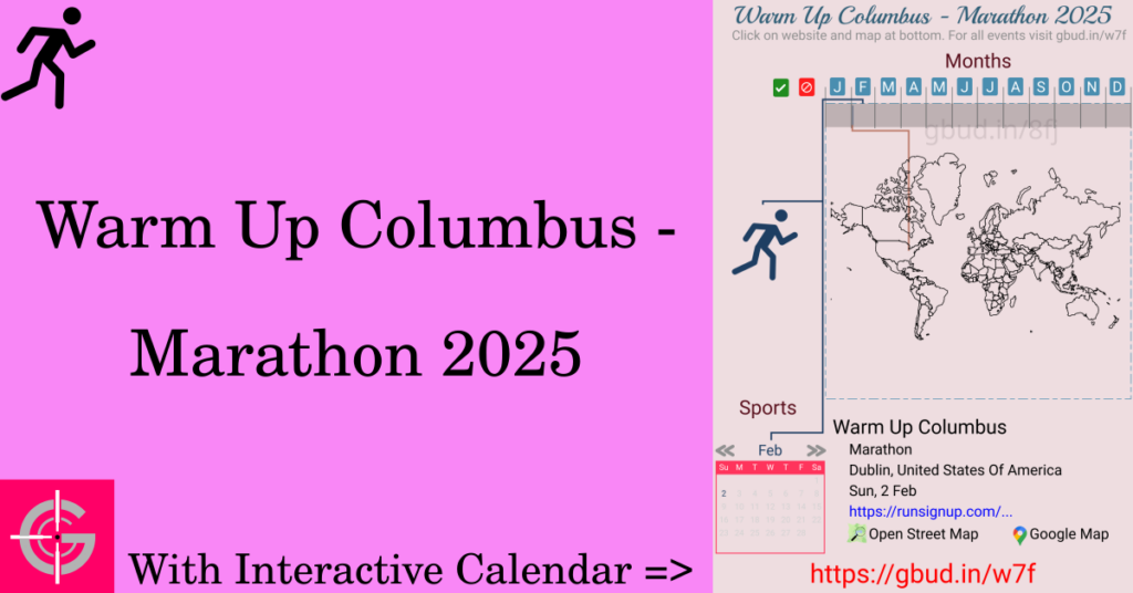 Sport event in 2025, Warm Up Columbus - Marathon 2025