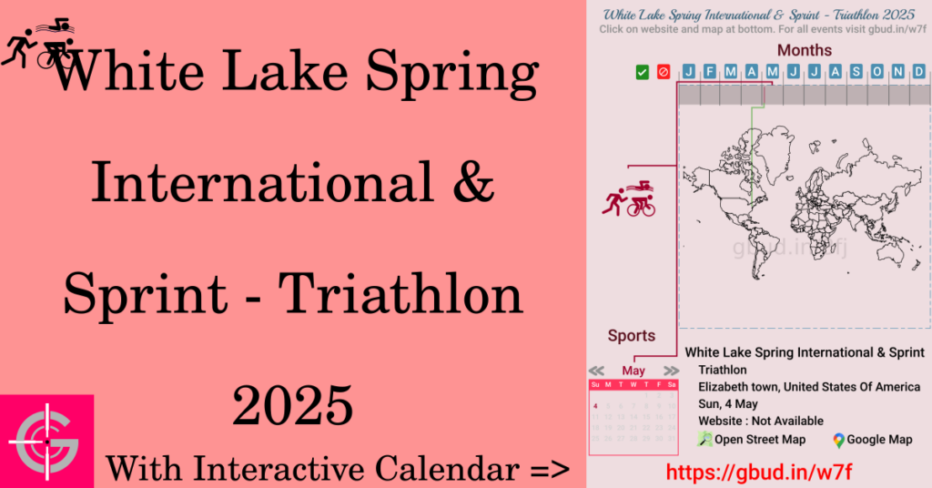 Sport event in 2025, White Lake Spring International & Sprint - Triathlon 2025