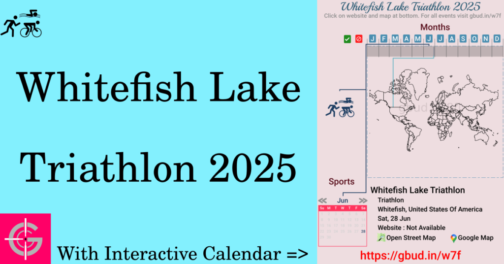 Sport event in 2025, Whitefish Lake Triathlon 2025