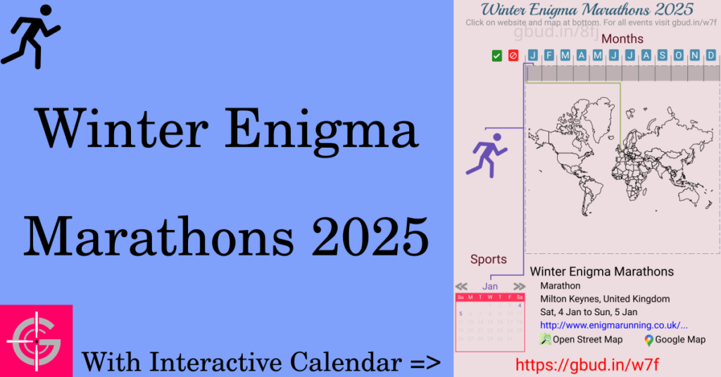 Sport event in 2025, Winter Enigma Marathons 2025