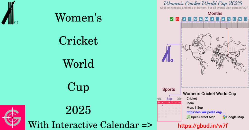 Sport event in 2025, Women's Cricket World Cup 2025