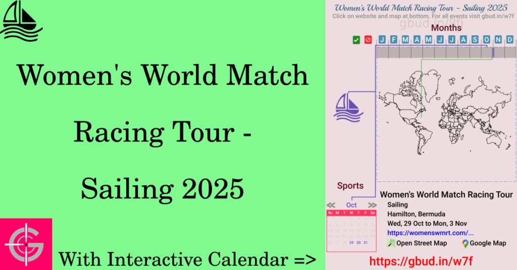 Sport event in 2025, Women's World Match Racing Tour - Sailing 2025