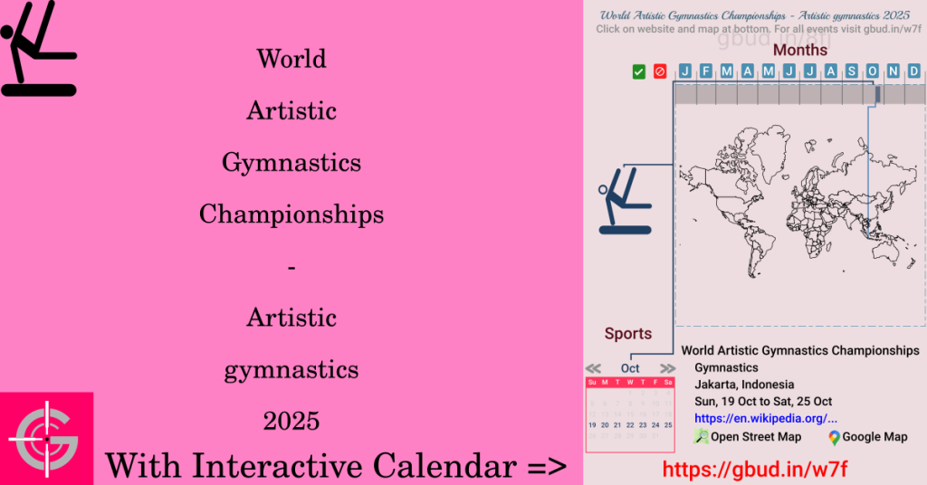 Sport event in 2025, World Artistic Gymnastics Championships - Artistic gymnastics 2025