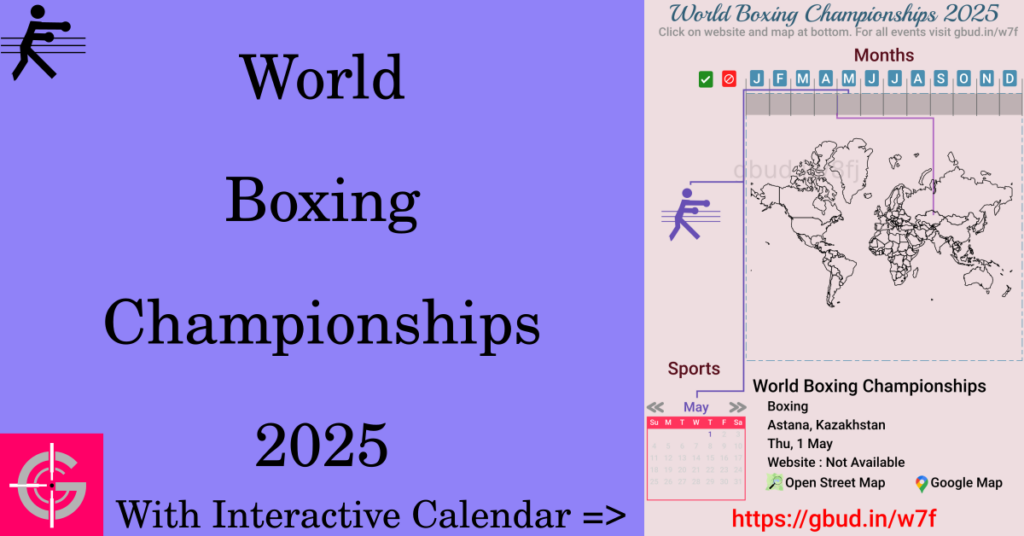 Sport event in 2025, World Boxing Championships 2025