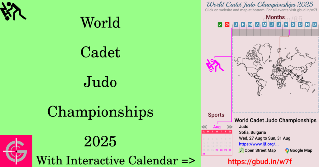 Sport event in 2025, World Cadet Judo Championships 2025