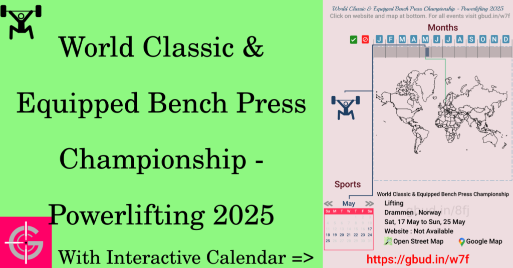 Sport event in 2025, World Classic & Equipped Bench Press Championship - Powerlifting 2025