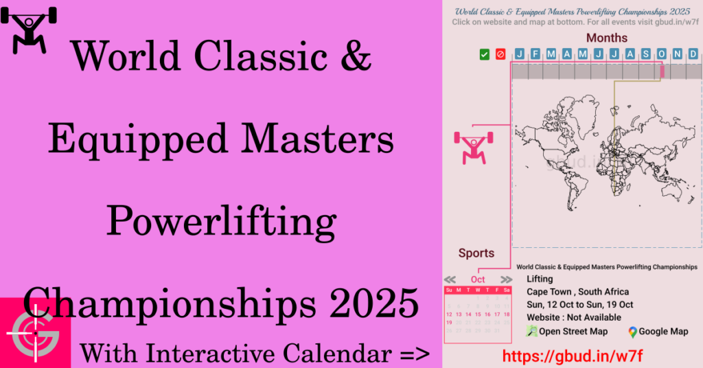 Sport event in 2025, World Classic & Equipped Masters Powerlifting Championships 2025