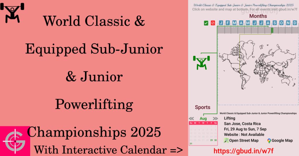 Sport event in 2025, World Classic & Equipped Sub-Junior & Junior Powerlifting Championships 2025