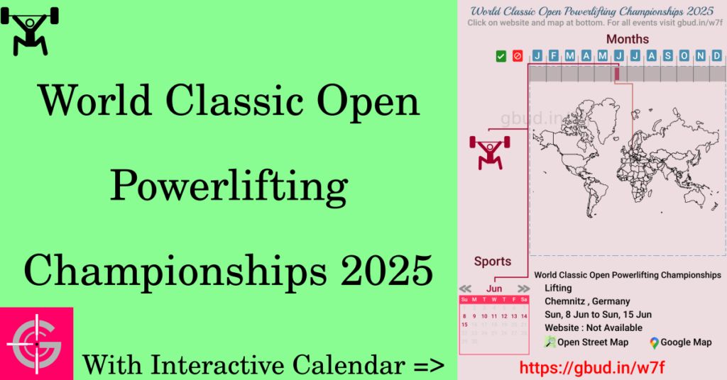 Sport event in 2025, World Classic Open Powerlifting Championships 2025