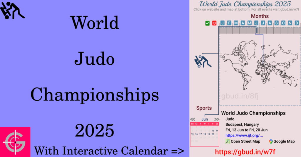 Sport event in 2025, World Judo Championships 2025