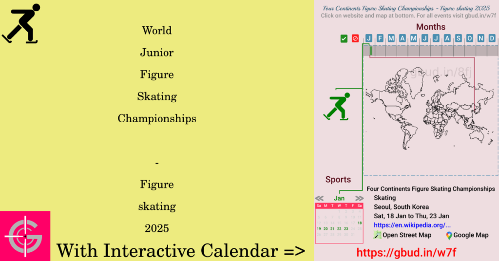 Sport event in 2025, World Junior Figure Skating Championships - Figure skating 2025