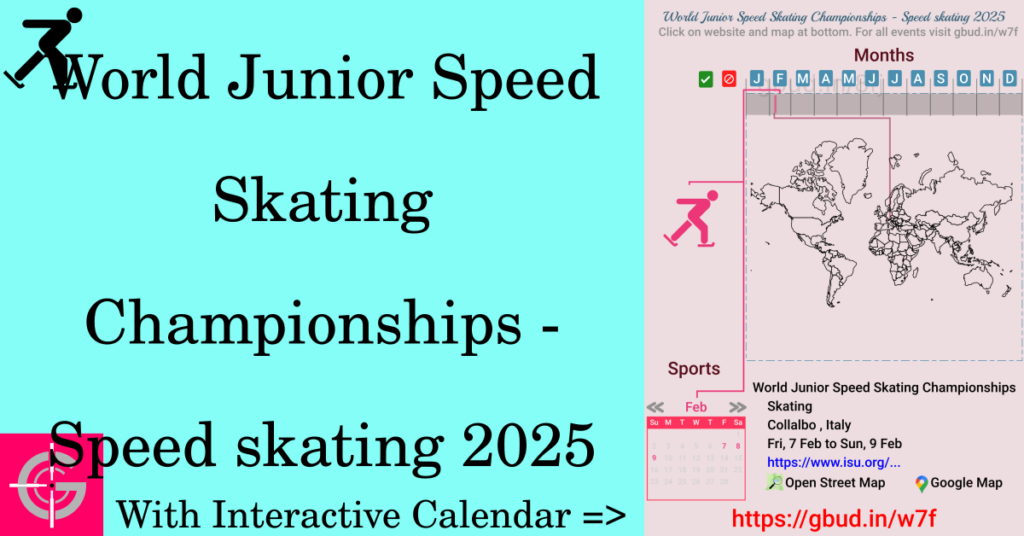 Sport event in 2025, World Junior Speed Skating Championships - Speed skating 2025