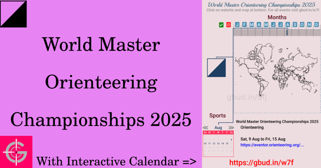 Sport event in 2025, World Master Orienteering Championships 2025