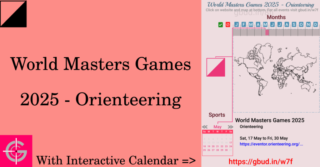 Sport event in 2025, World Masters Games 2025 - Orienteering