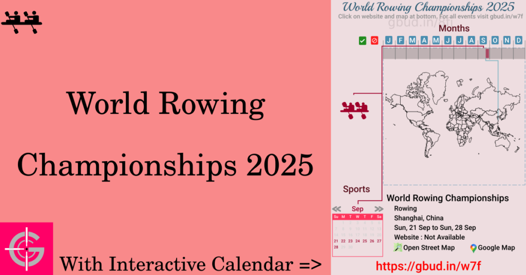 Sport event in 2025, World Rowing Championships 2025