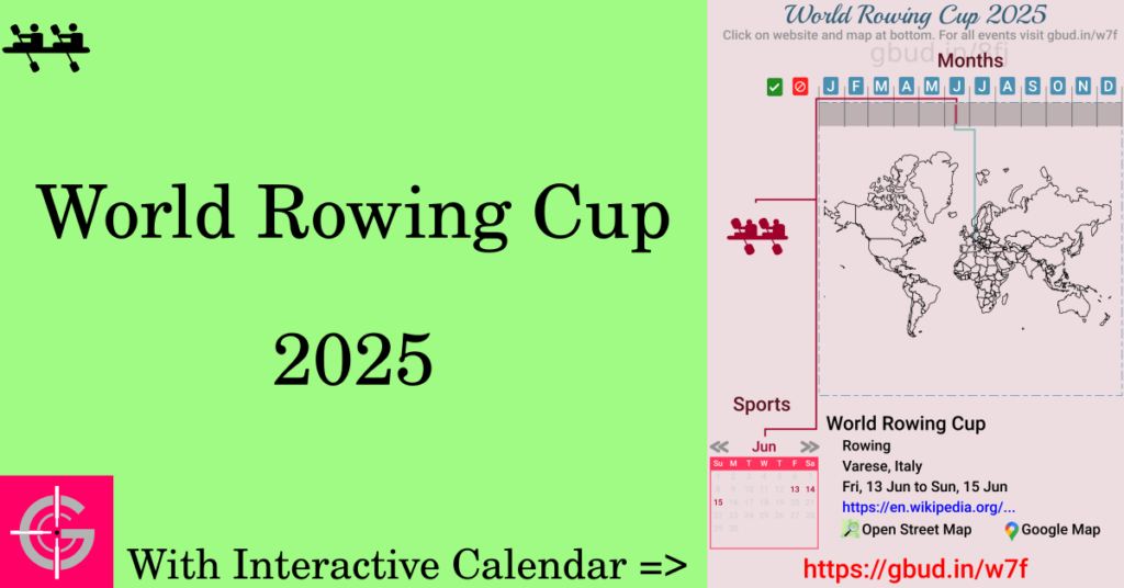 Sport event in 2025, World Rowing Cup 2025