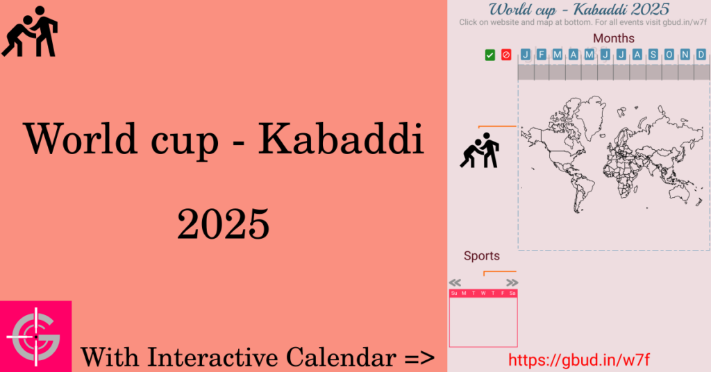 Sport event in 2025, World cup - Kabaddi 2025