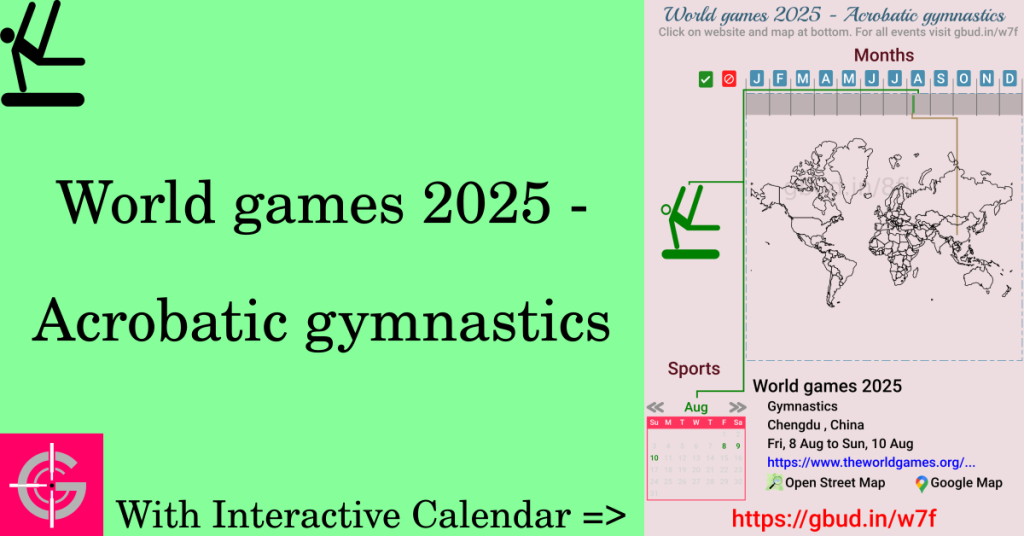 Sport event in 2025, World games 2025 - Acrobatic gymnastics