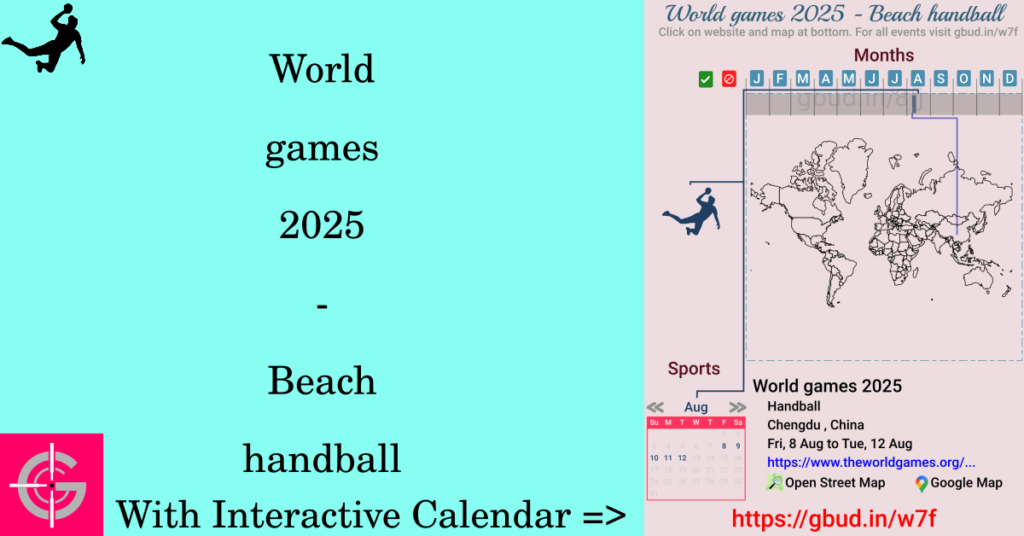 Sport event in 2025, World games 2025 - Beach handball