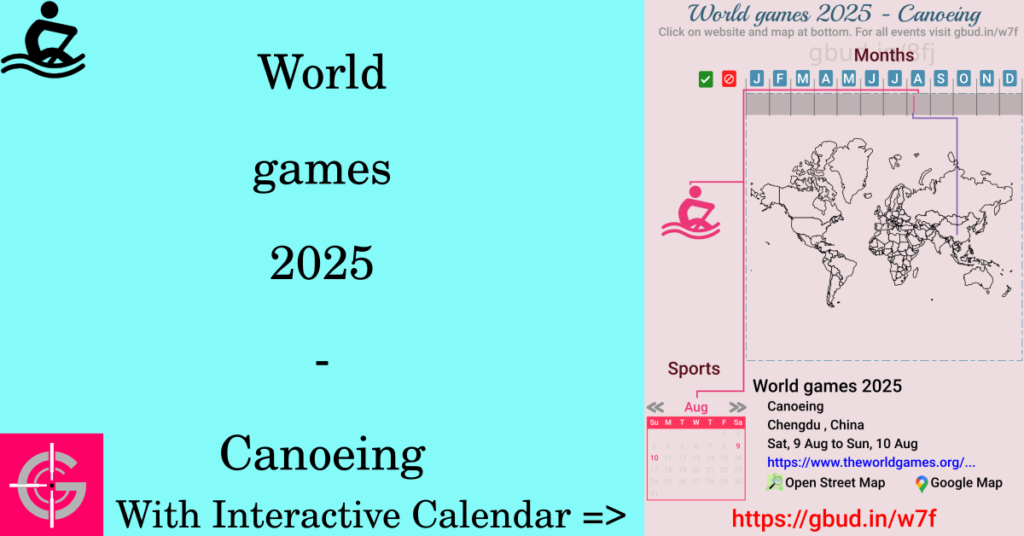 Sport event in 2025, World games 2025 - Canoeing