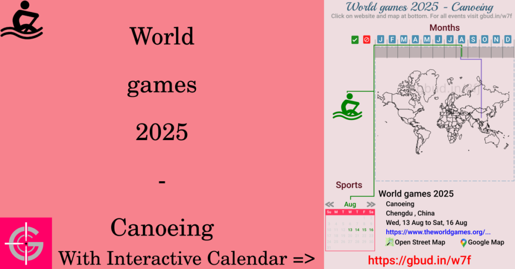 Sport event in 2025, World games 2025 - Canoeing