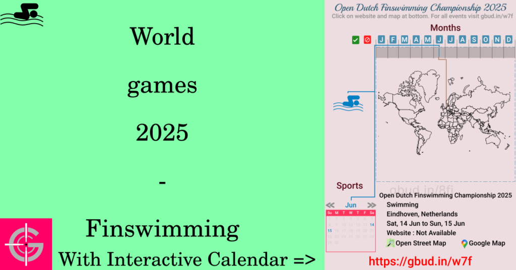 Sport event in 2025, World games 2025 - Finswimming