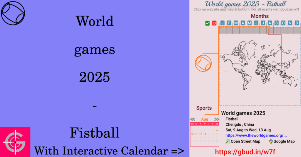 Sport event in 2025, World games 2025 - Fistball