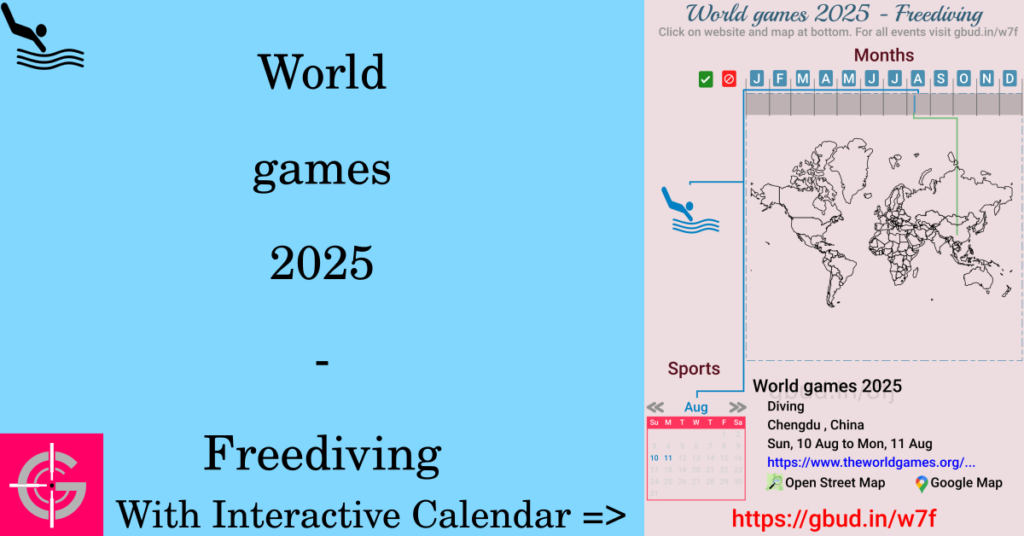 Sport event in 2025, World games 2025 - Freediving