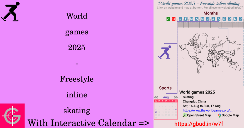 Sport event in 2025, World games 2025 - Freestyle inline skating