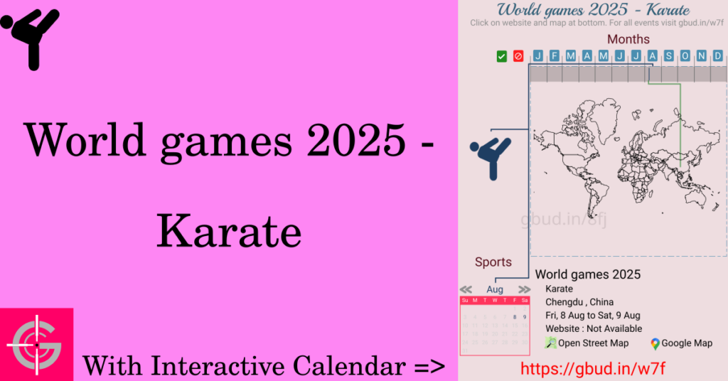 Sport event in 2025, World games 2025 - Karate