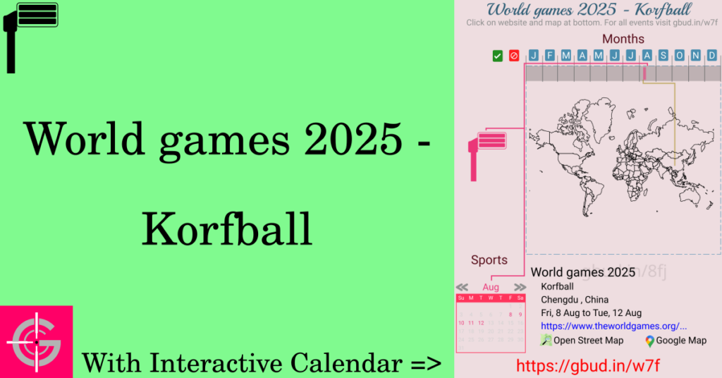 Sport event in 2025, World games 2025 - Korfball