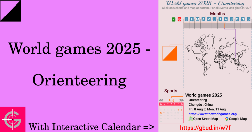 Sport event in 2025, World games 2025 - Orienteering