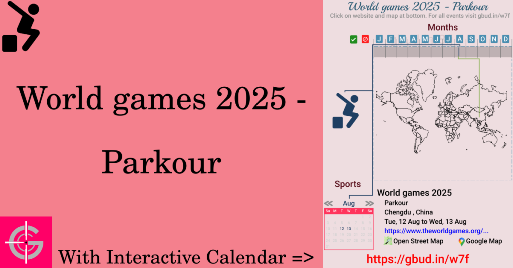 Sport event in 2025, World games 2025 - Parkour