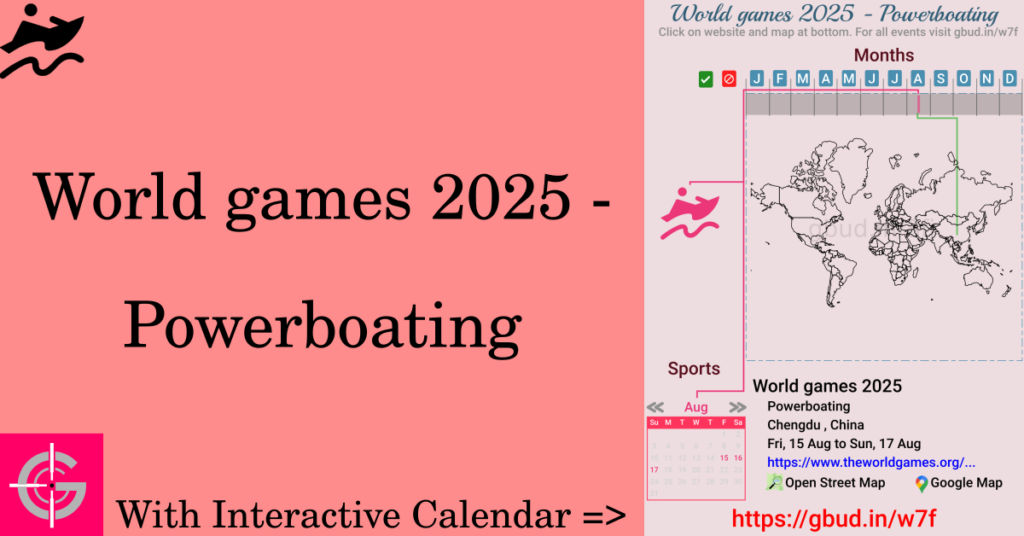 Sport event in 2025, World games 2025 - Powerboating