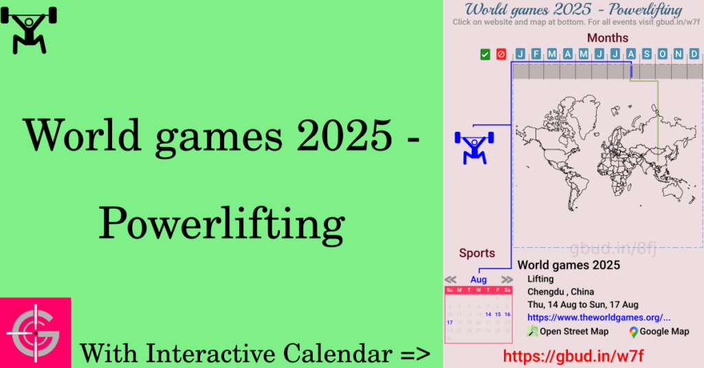 Sport event in 2025, World games 2025 - Powerlifting