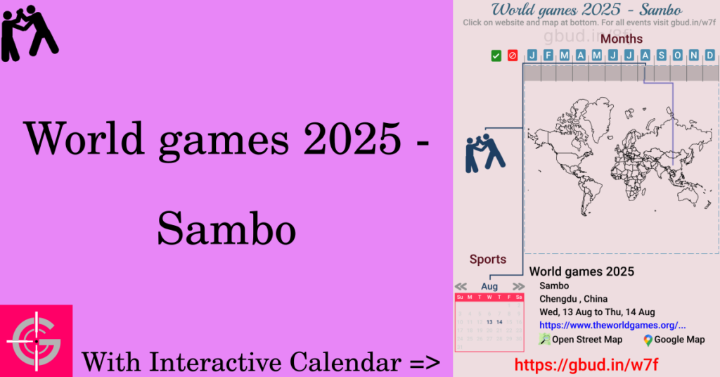 Sport event in 2025, World games 2025 - Sambo