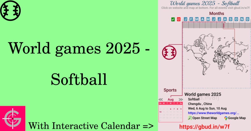 Sport event in 2025, World games 2025 - Softball