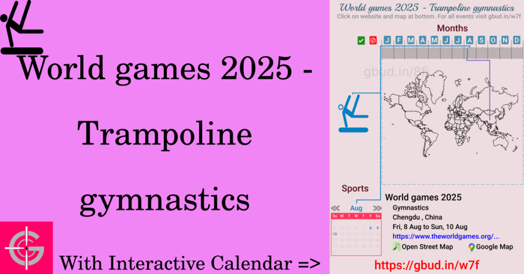 Sport event in 2025, World games 2025 - Trampoline gymnastics