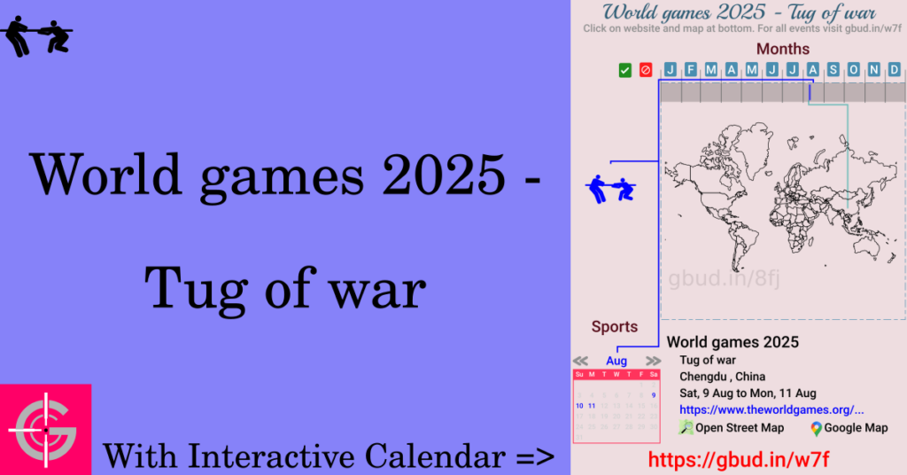 Sport event in 2025, World games 2025 - Tug of war