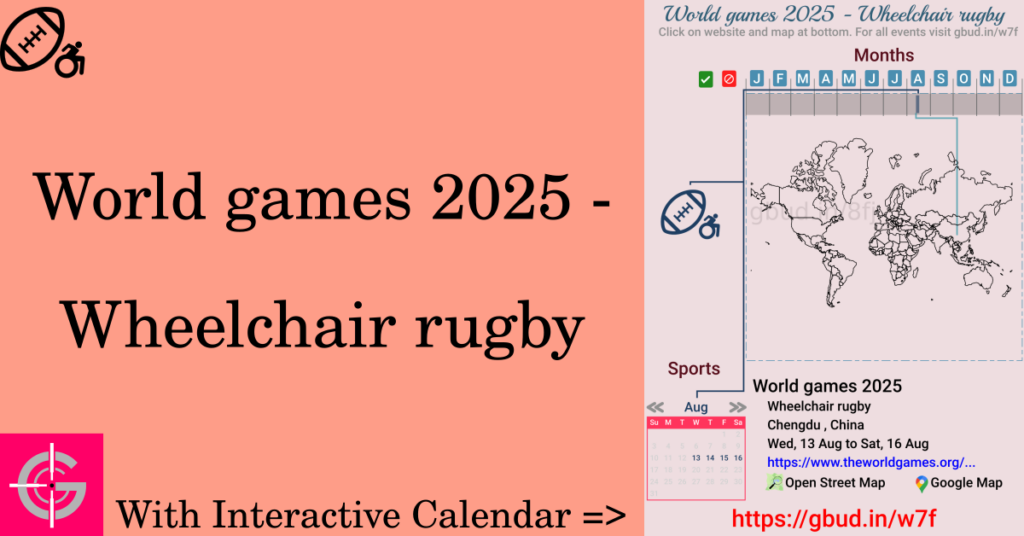 Sport event in 2025, World games 2025 - Wheelchair rugby