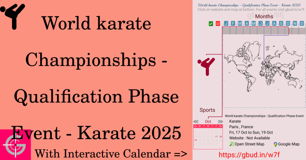 Sport event in 2025, World karate Championships - Qualification Phase Event - Karate 2025