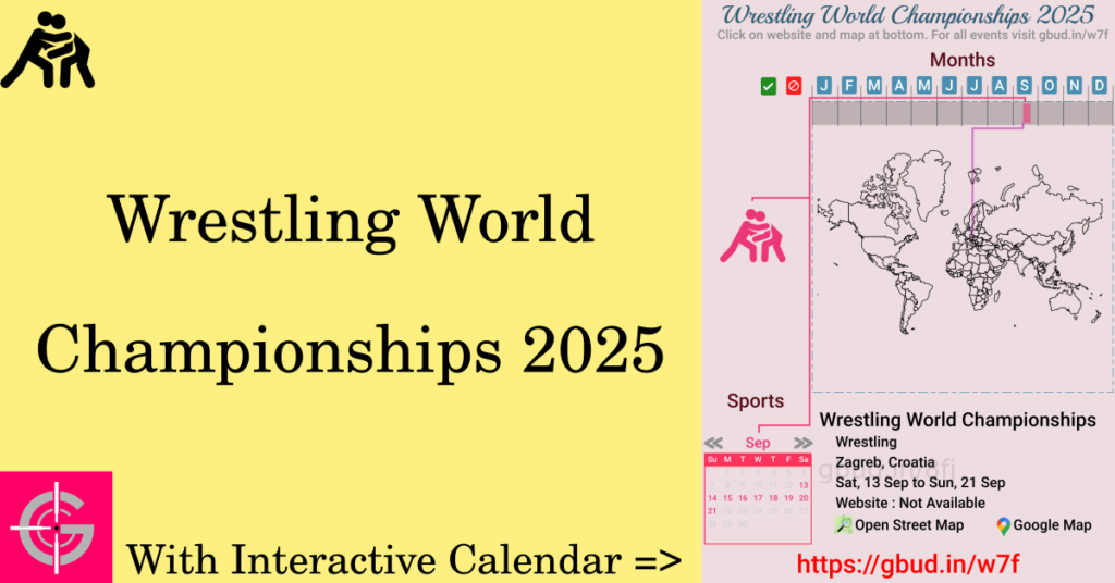 Sport event in 2025, Wrestling World Championships 2025