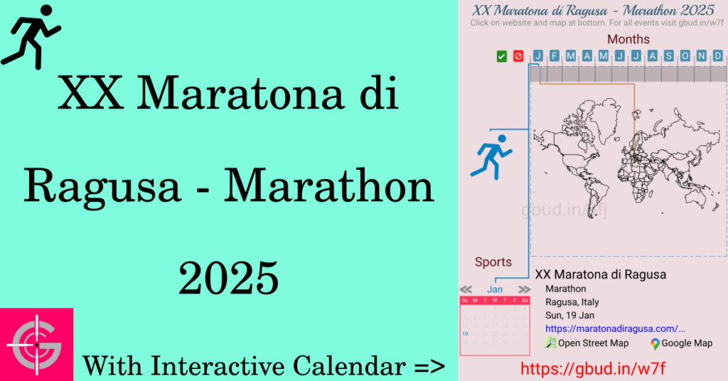 Sport event in 2025, XX Maratona di Ragusa - Marathon 2025