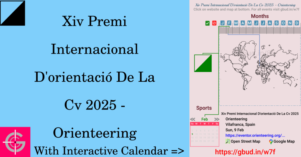 Sport event in 2025, Xiv Premi Internacional D'orientació De La Cv 2025 - Orienteering