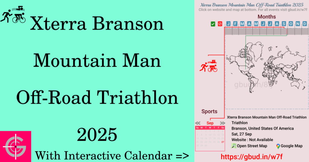 Sport event in 2025, Xterra Branson Mountain Man Off-Road Triathlon 2025