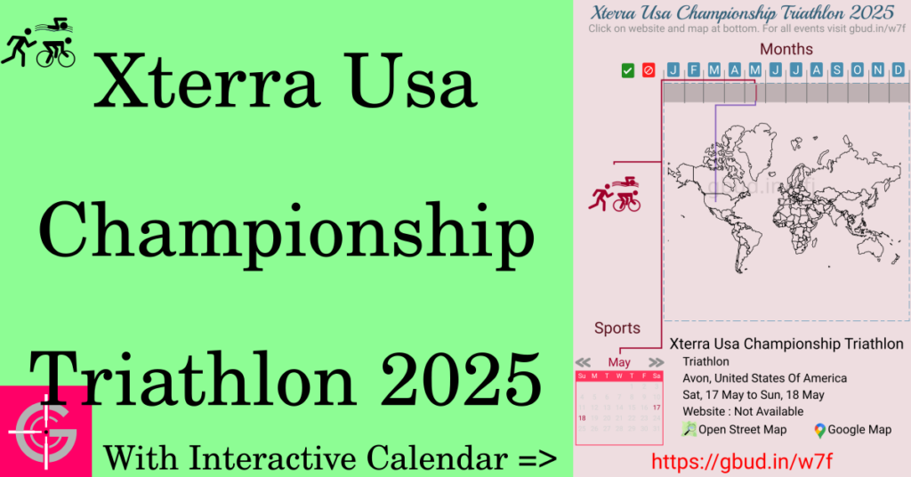 Sport event in 2025, Xterra Usa Championship Triathlon 2025