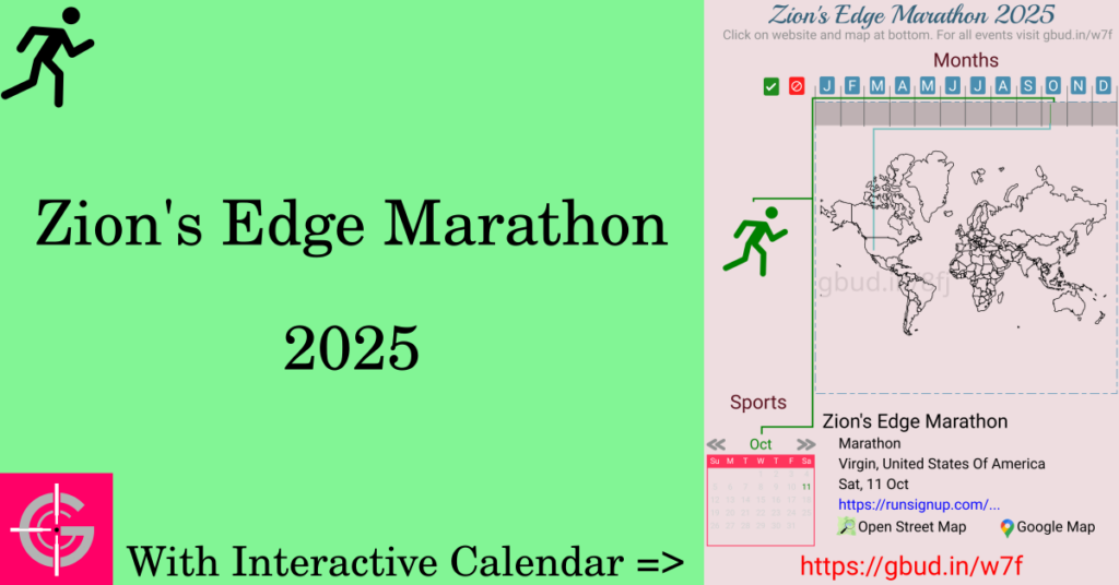 Sport event in 2025, Zion's Edge Marathon 2025