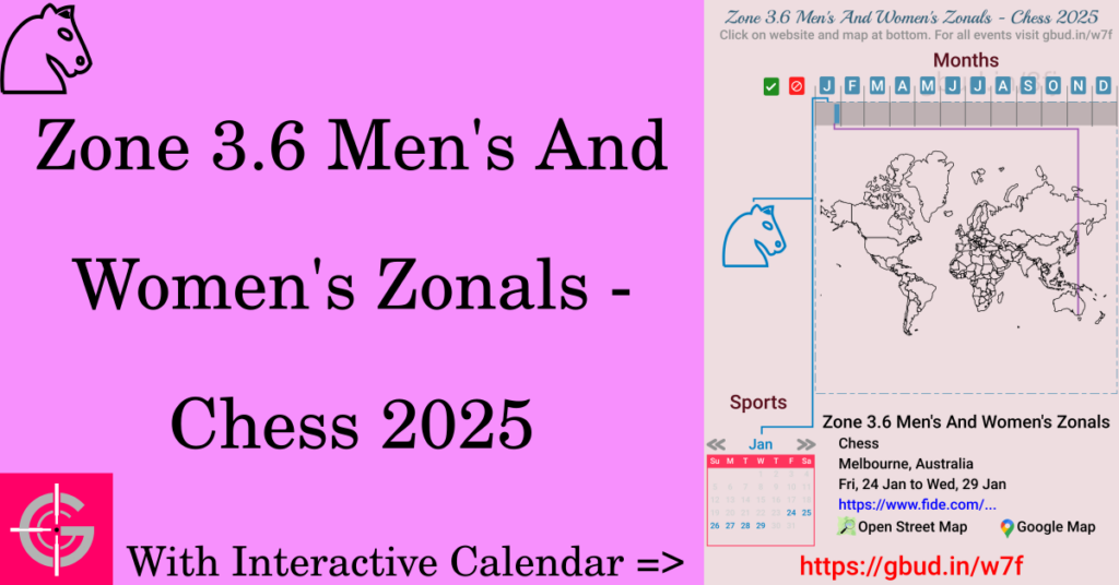 Sport event in 2025, Zone 3.6 Men's And Women's Zonals - Chess 2025